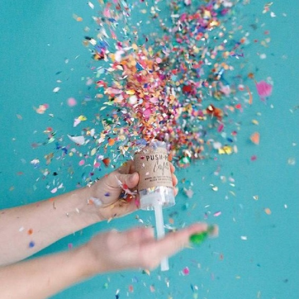 Colorful 1Pcs Bridal Shower Pu - Confetti Cannon Tube ulasan dan harga
