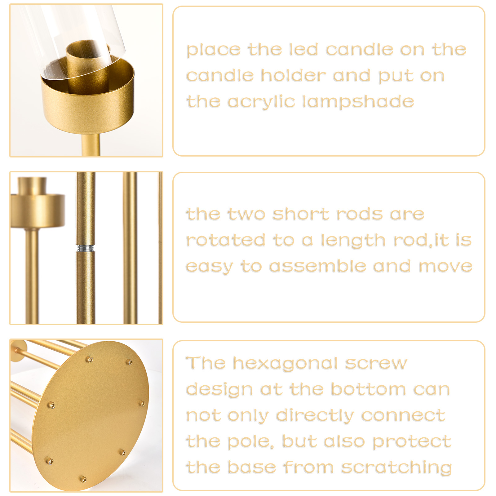 4 Sets 7-Arm Gold Floor Candel - Centerpiece Stick ulasan dan harga