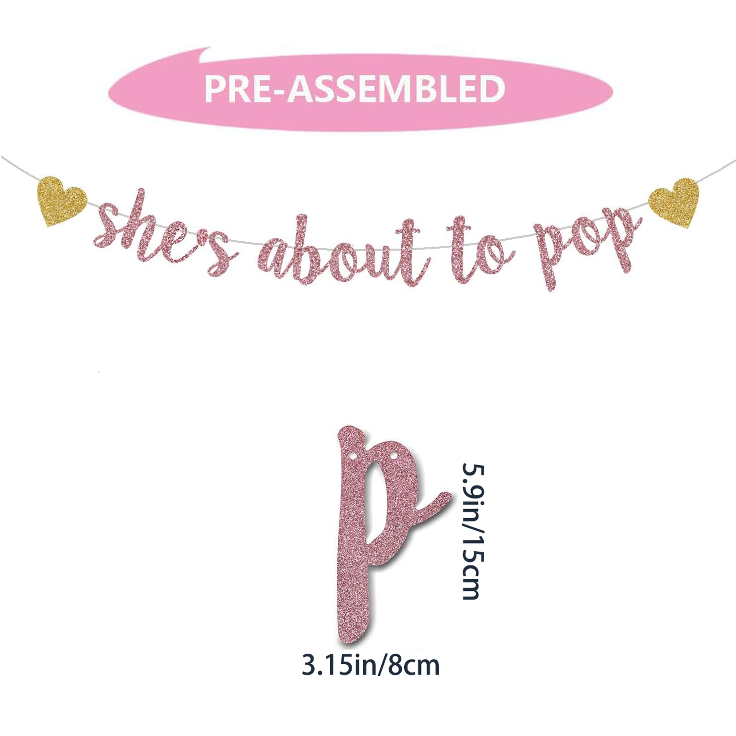 She's About to Pop Banner,Rose - Party Banner Gold ulasan dan harga