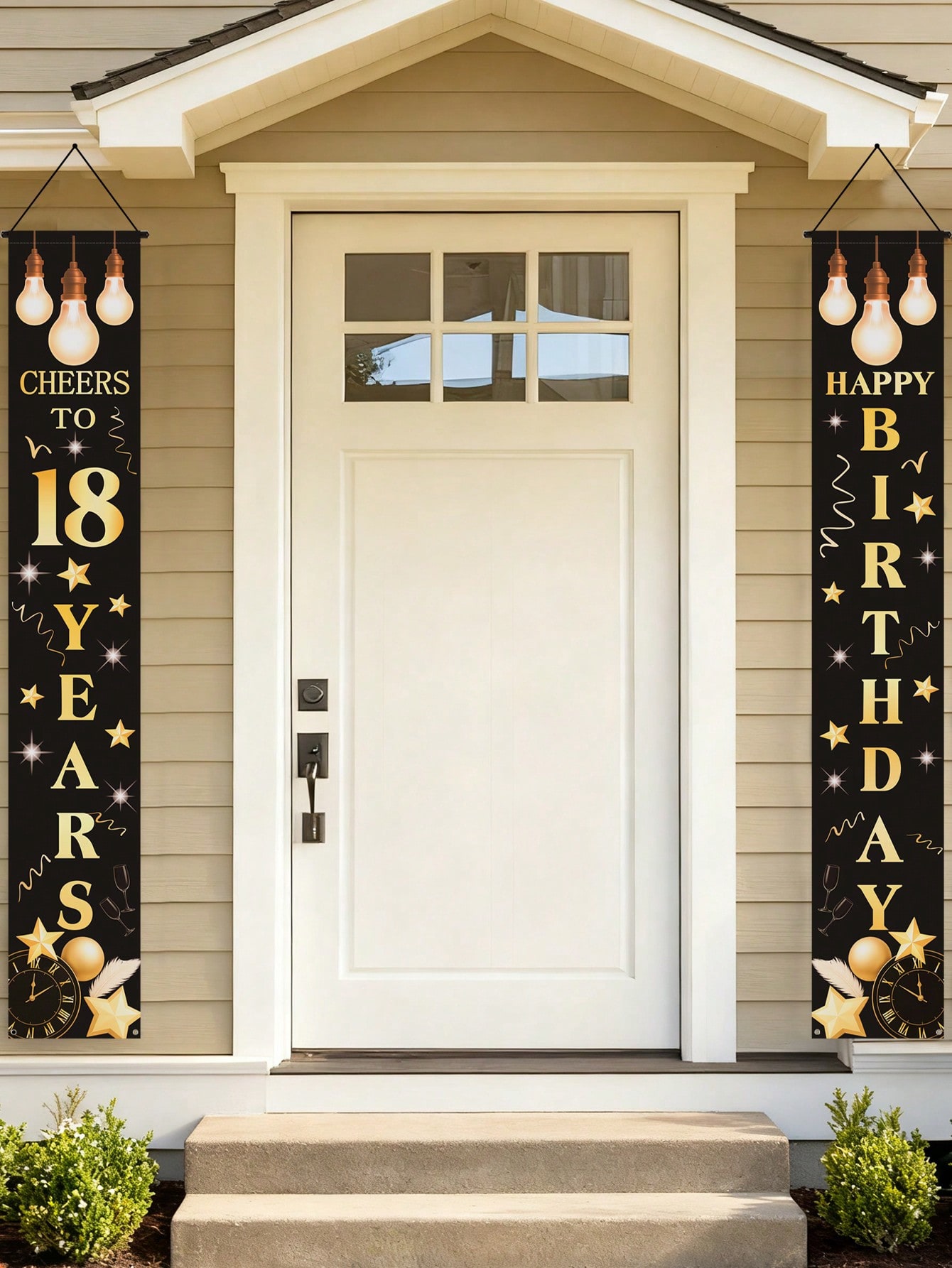 1 Pair of 18Th Birthday Celebr - Party Banner Gold ulasan dan harga