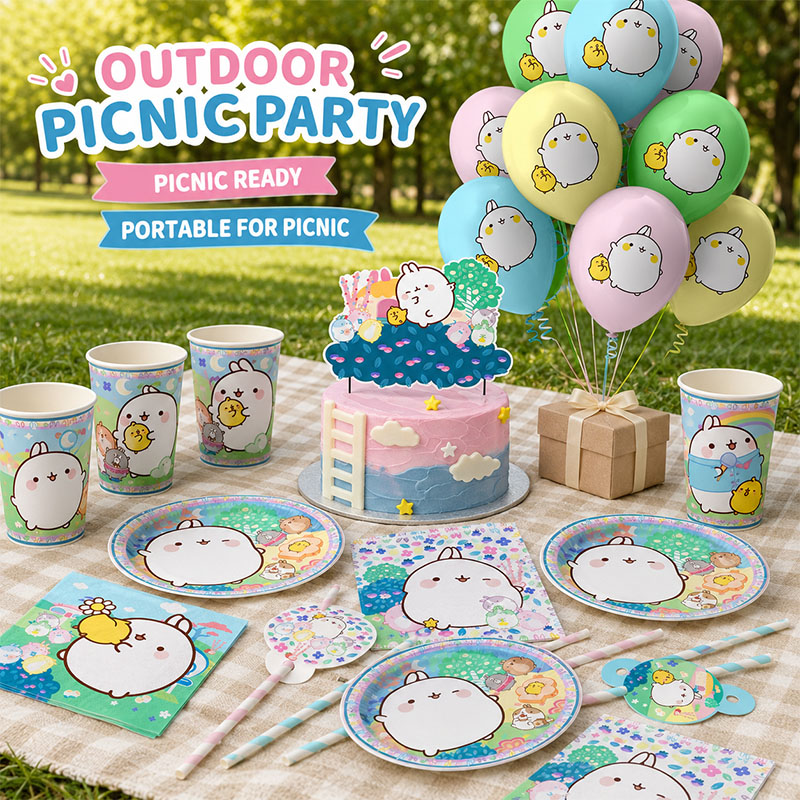 Molang Cartoon Themed Party Su - Paper Straw Color ulasan dan harga