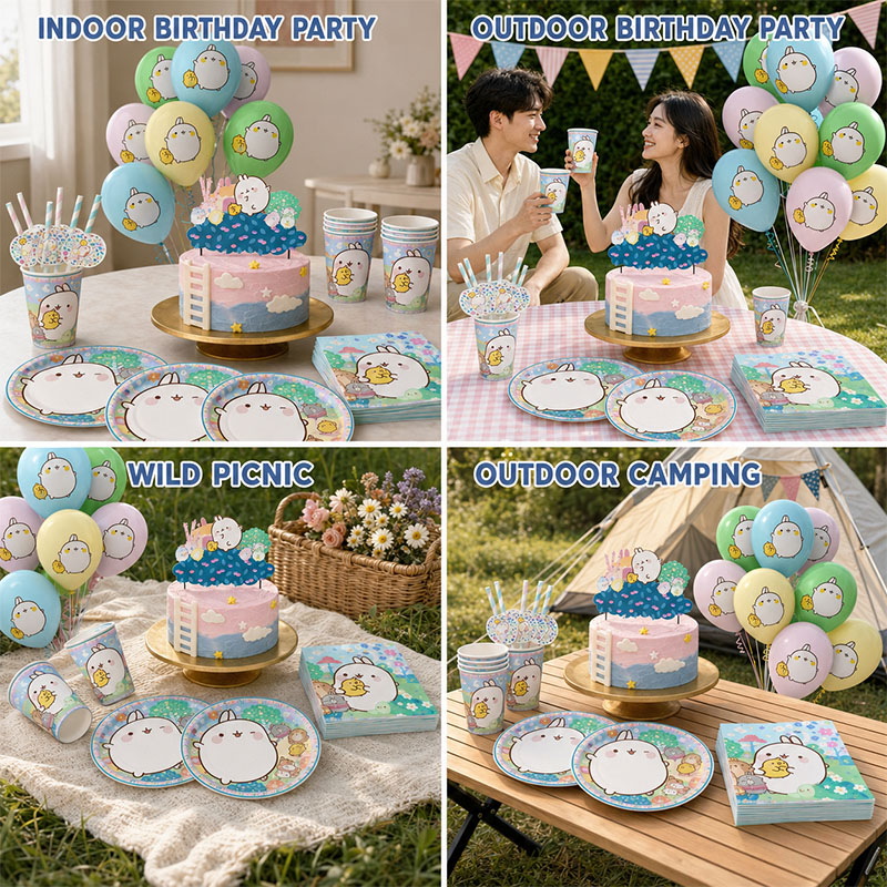 Molang Cartoon Themed Party Su - Paper Straw Color ulasan dan harga