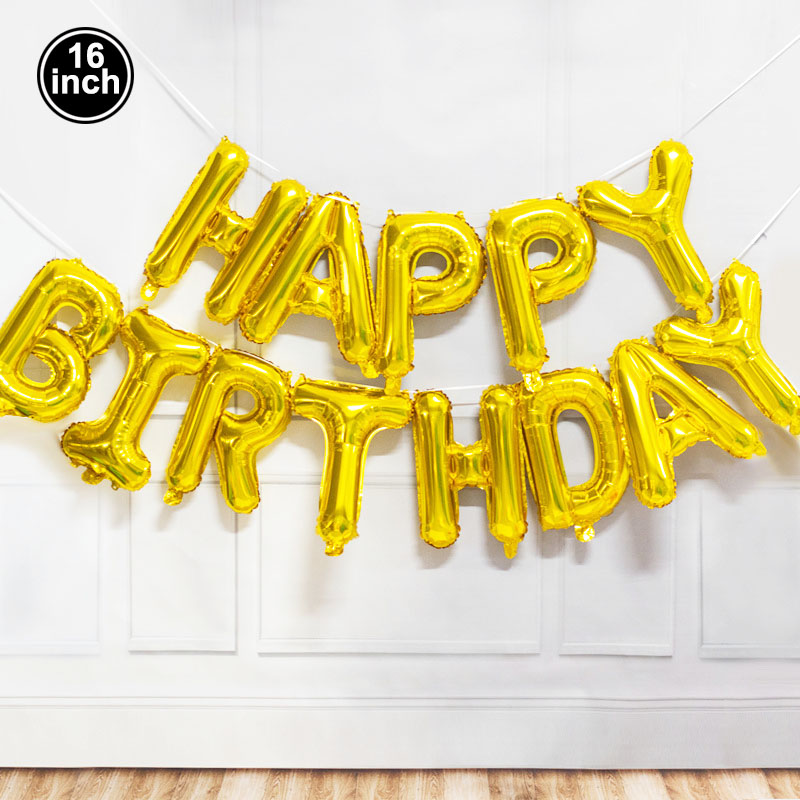 Happy Birthday Decoration Ball - Party Banner Gold ulasan dan harga