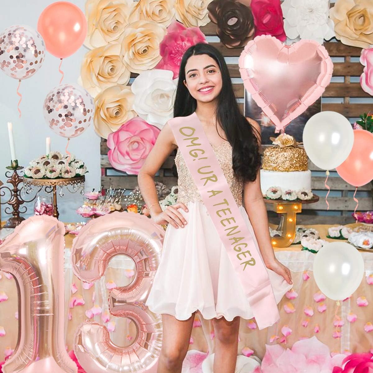13th Birthday Party Decoration - Party Banner Gold ulasan dan harga