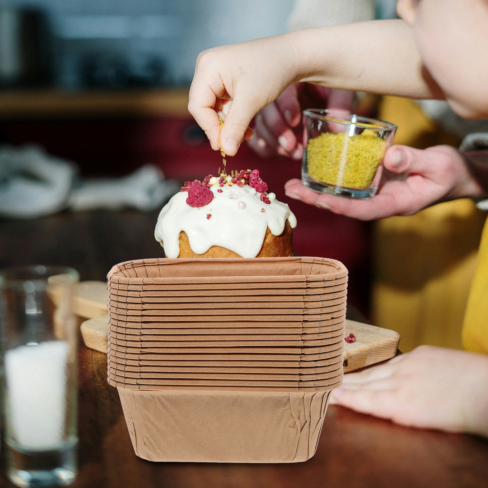 50Pcs Paper Baking Cups Rustic - Plastic Cup 50Pcs ulasan dan harga