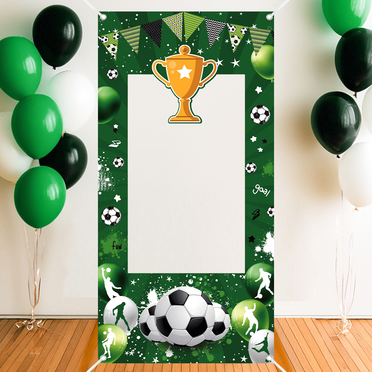 1pc Green Soccer Decorative Ph - Photo Booth Frame ulasan dan harga