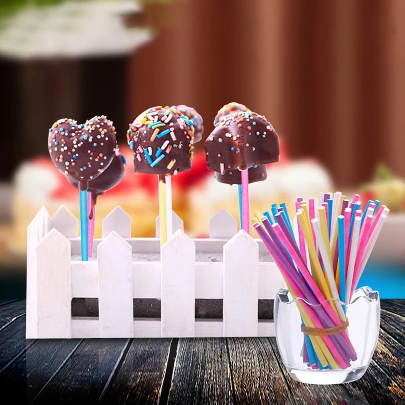 100Pcs/Lot Paper Lollipop Stic - Paper Straw Color ulasan dan harga