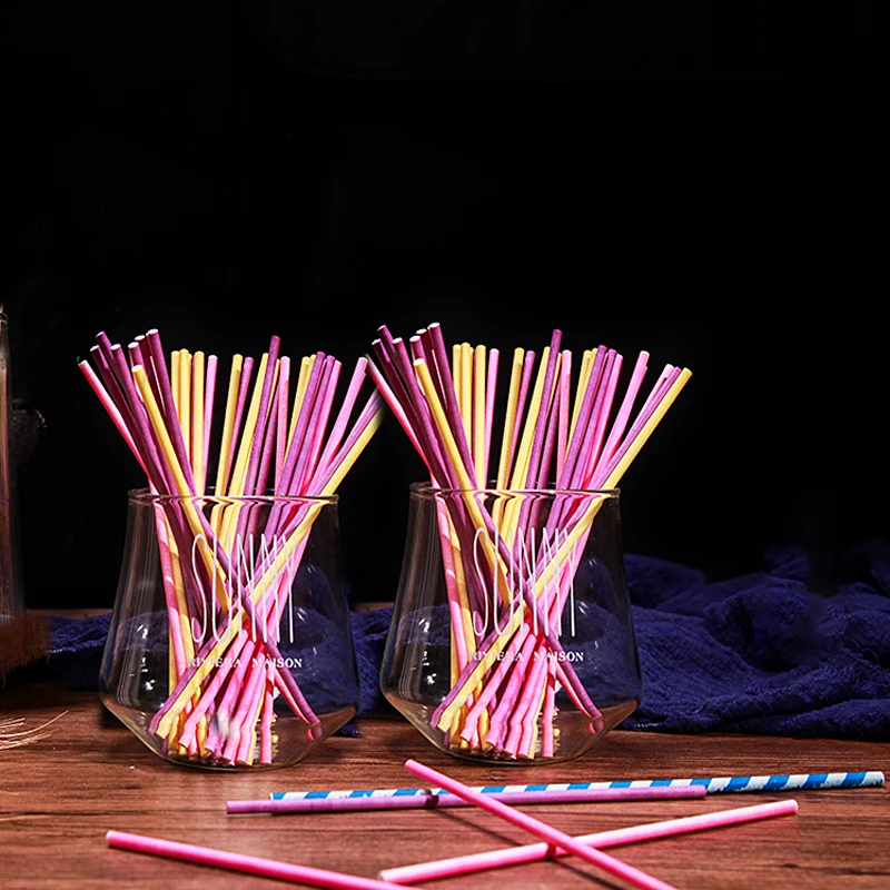 100Pcs/Lot Paper Lollipop Stic - Paper Straw Color ulasan dan harga