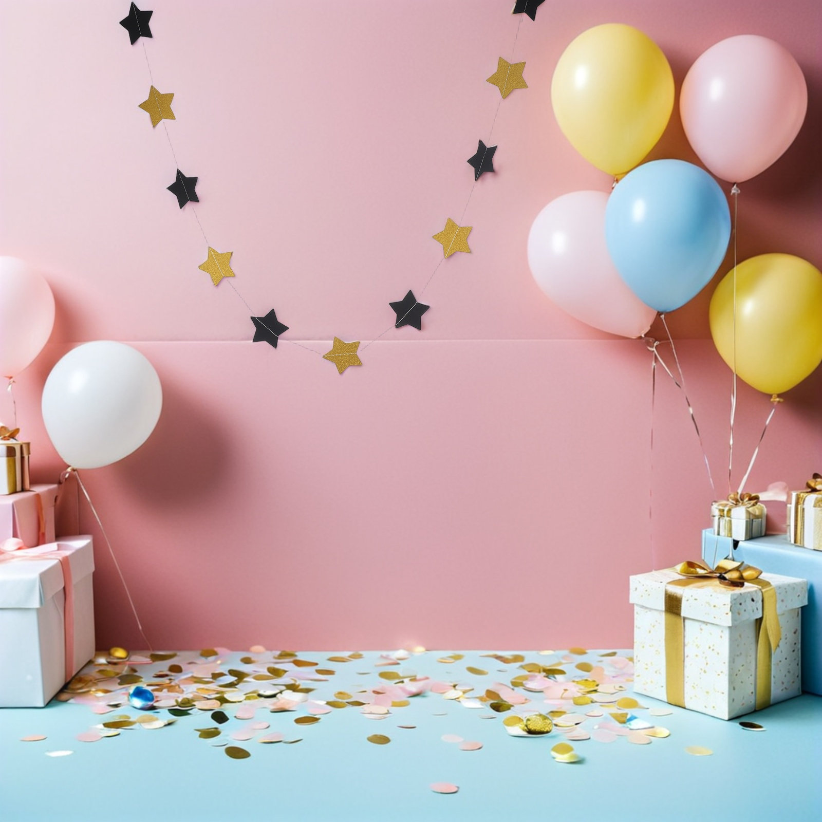 2Pcs Gold Star Garland Banner  - Party Banner Gold ulasan dan harga