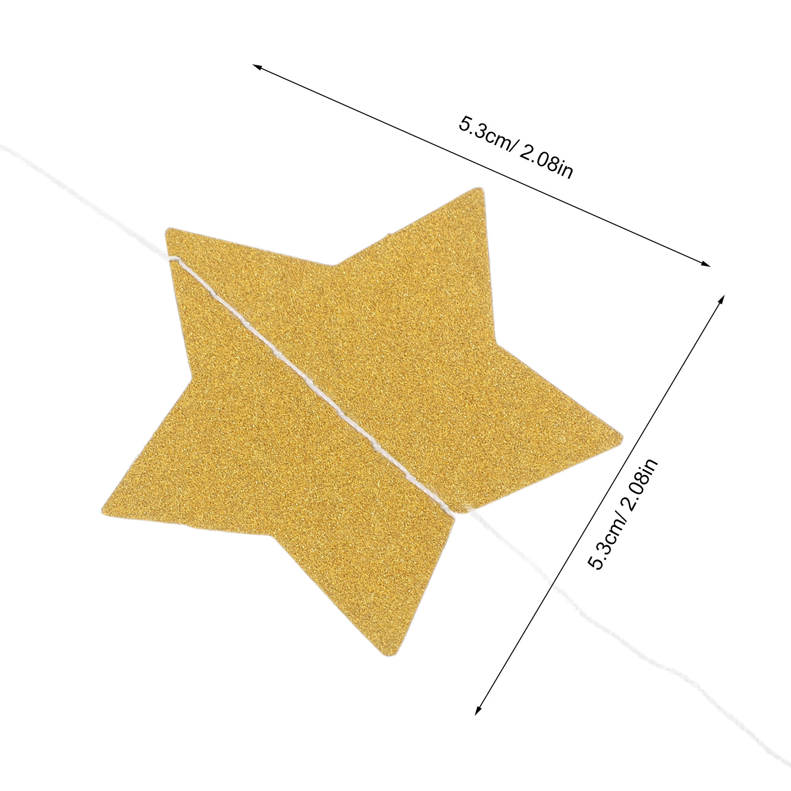 2Pcs Gold Star Garland Banner  - Party Banner Gold ulasan dan harga