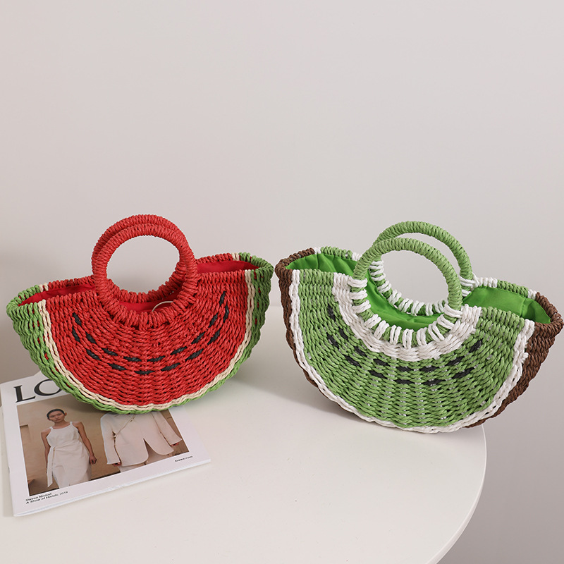 Cute Watermelon Straw Bag Cand - Paper Straw Color ulasan dan harga