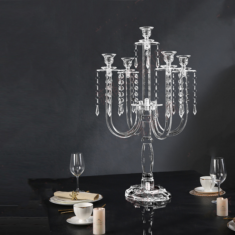 Clear Candle Holders 5 Arms Ac - Centerpiece Stick ulasan dan harga