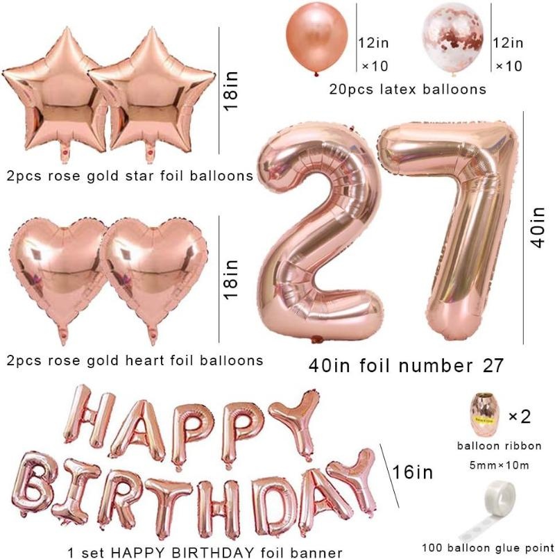Rose Gold Happy Birthday Banne - Party Banner Gold ulasan dan harga